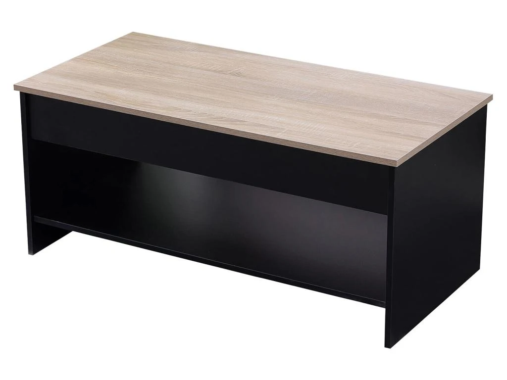 SENJA - Table Basse Avec Plateau En Bois Relevable - NOIR 3 SENJA - Table Basse Avec Plateau En Bois Relevable - NOIR