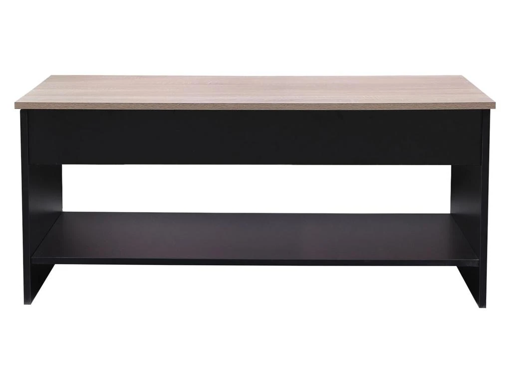 SENJA - Table Basse Avec Plateau En Bois Relevable - NOIR 5 SENJA - Table Basse Avec Plateau En Bois Relevable - NOIR â Image 3