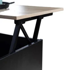 SENJA - Table Basse Avec Plateau En Bois Relevable - NOIR 11 SENJA - Table Basse Avec Plateau En Bois Relevable - NOIR -Pas Cher Mobiliora Magasin table basse 22213125