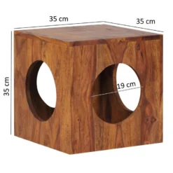Table D'appoint Bois Massif 35x35x35cm Bout De Canapé Table De Salon -Pas Cher Mobiliora Magasin table basse 22255717