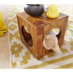 Table D'appoint Bois Massif 35x35x35cm Bout De Canapé Table De Salon -Pas Cher Mobiliora Magasin table basse 22255721