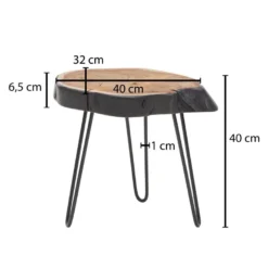 Table D'appoint En Bois Massif Et Metal 40x40x32cm Table Basse De Salon -Pas Cher Mobiliora Magasin table basse 22255973