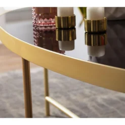 Table Basse En Verre Noir Table De Salon Ovale 110 X 56 Table En Verre Or 13 Table Basse En Verre Noir Table De Salon Ovale 110 X 56 Table En Verre Or -Pas Cher Mobiliora Magasin table basse 22256779