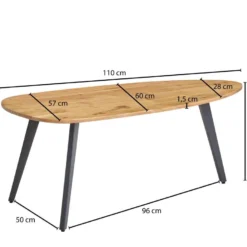 Table Basse Acacia 110x60cm Table De Salon Bois Massif Table Bois / Métal -Pas Cher Mobiliora Magasin table basse 22257007