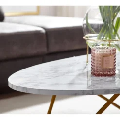 Table Basse Aspect Marbre Blanc 120 Cm Table De Salon Table Ovale Table Basse 14 Table Basse Aspect Marbre Blanc 120 Cm Table De Salon Table Ovale Table Basse -Pas Cher Mobiliora Magasin table basse 22257095