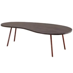 Table Basse Bois Massif Métal 122x34,5x63 Table D'appoint Table De Salon