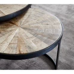 Table Basse De Salon Lot De 2 Table Canapé Bois Metal Industriel Ronde 13 Table Basse De Salon Lot De 2 Table Canapé Bois Metal Industriel Ronde -Pas Cher Mobiliora Magasin table basse 22259521