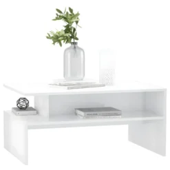 Table Basse Blanc Brillant 90x60x42,5 Cm Aggloméré -Pas Cher Mobiliora Magasin table basse 22266997