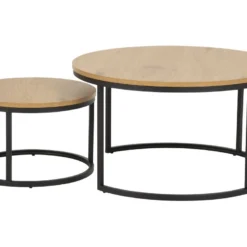 Spiro Table Basse, Ø50 Cm, Lot De 2, Chêne. -Pas Cher Mobiliora Magasin table basse 22356675