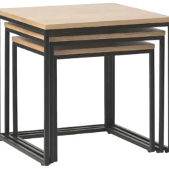 Rivoli Tables Gigognes, Set De 3 Pièces, Décor De Chêne Teinte Naturelle. -Pas Cher Mobiliora Magasin table basse 22357245