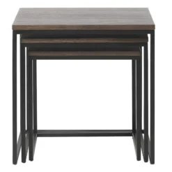 Rivoli Tables Gigognes, Set De 3 Pièces, Imitation Chêne Fumé. -Pas Cher Mobiliora Magasin table basse 22357279