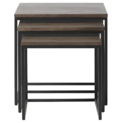 Rivoli Tables Gigognes, Set De 3 Pièces, Imitation Chêne Fumé. -Pas Cher Mobiliora Magasin table basse 22357281