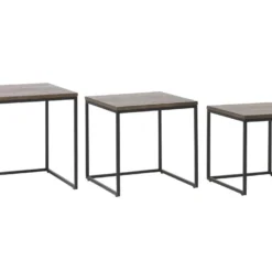 Rivoli Tables Gigognes, Set De 3 Pièces, Imitation Chêne Fumé. -Pas Cher Mobiliora Magasin table basse 22357283