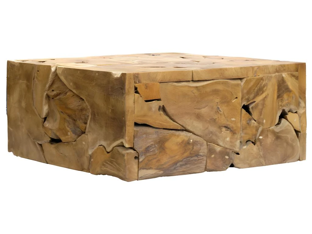 Table Basse Carrée L.100 Cm Avec Assemblage De Bois De Teck - TEKKU 3 Table Basse Carrée L.100 Cm Avec Assemblage De Bois De Teck - TEKKU