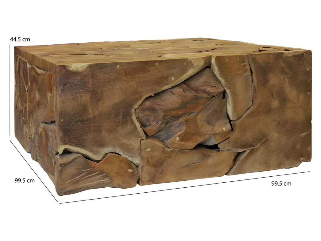 Table Basse Carrée L.100 Cm Avec Assemblage De Bois De Teck - TEKKU 7 Table Basse Carrée L.100 Cm Avec Assemblage De Bois De Teck - TEKKU – Image 5
