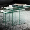 Tables Basses Gigognes MINKA - Verre Courbé -Pas Cher Mobiliora Magasin table basse 224511