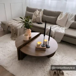 Lot De 2 Tables Basses - Coloris : Naturel - ALOEVA -Pas Cher Mobiliora Magasin table basse 22496061