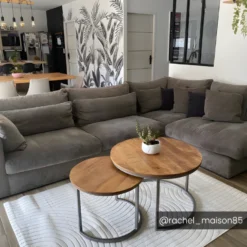 Tables Basses Gigognes QUETZAL - Bois De Manguier & Métal -Pas Cher Mobiliora Magasin table basse 22496329