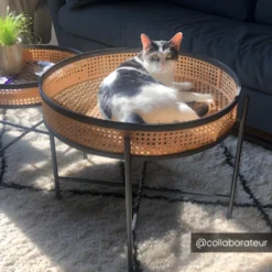 Lot De 2 Tables Basses Pliantes - Bambou, Rotin Et Métal - Naturel & Noir - HANOI -Pas Cher Mobiliora Magasin table basse 22497079