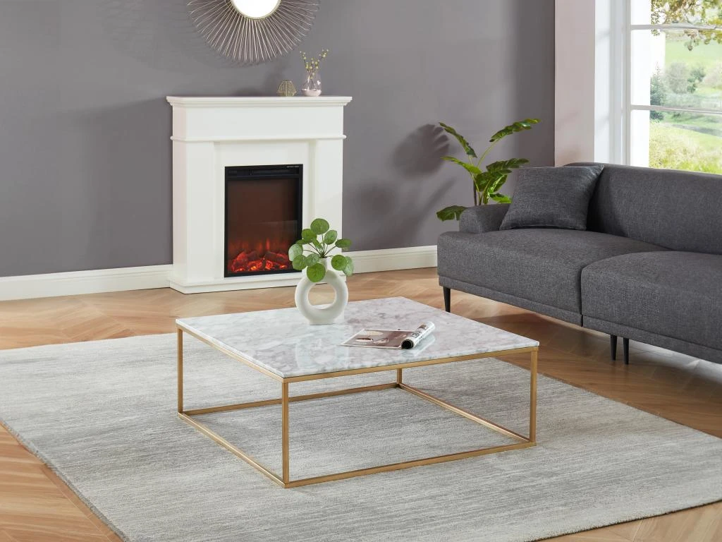 Table Basse Design ARETHA De Pascal MORABITO - Marbre Et Métal - Blanc Et Doré 3 Table Basse Design ARETHA De Pascal MORABITO - Marbre Et Métal - Blanc Et Doré