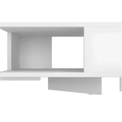 Table Basse Rectangle Pieds Métal Blanche 52 Cm -Pas Cher Mobiliora Magasin table basse 22969383