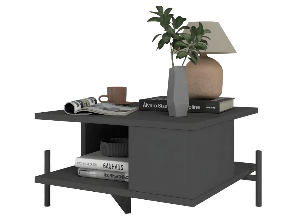 Table Basse Rectangle Pieds Métal Noire 52 Cm 3 Table Basse Rectangle Pieds Métal Noire 52 Cm