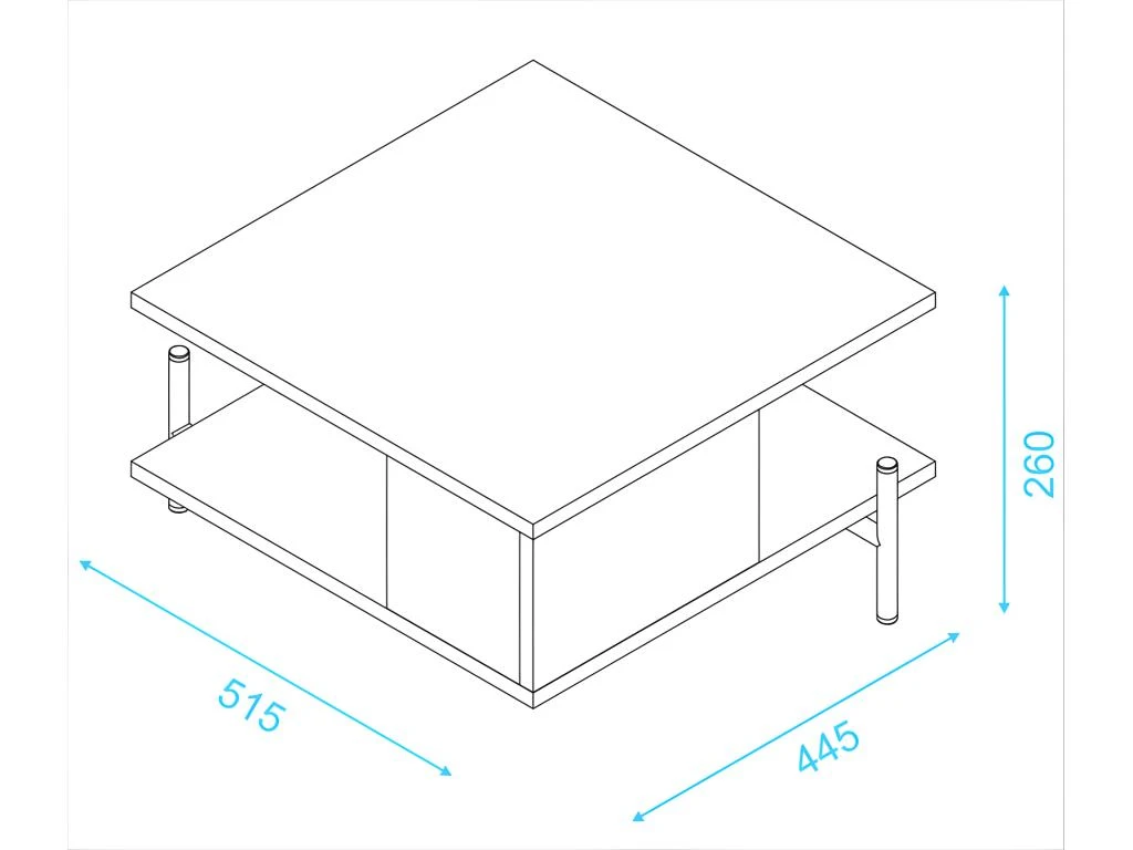 Table Basse Rectangle Pieds Métal Noire 52 Cm 7 Table Basse Rectangle Pieds Métal Noire 52 Cm – Image 5
