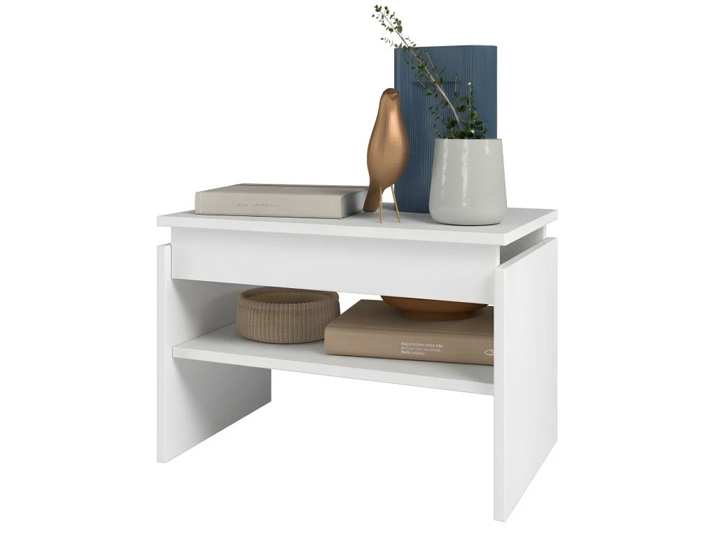 Table Basse Rectangle 2 Niches Blanche 54 Cm 3 Table Basse Rectangle 2 Niches Blanche 54 Cm