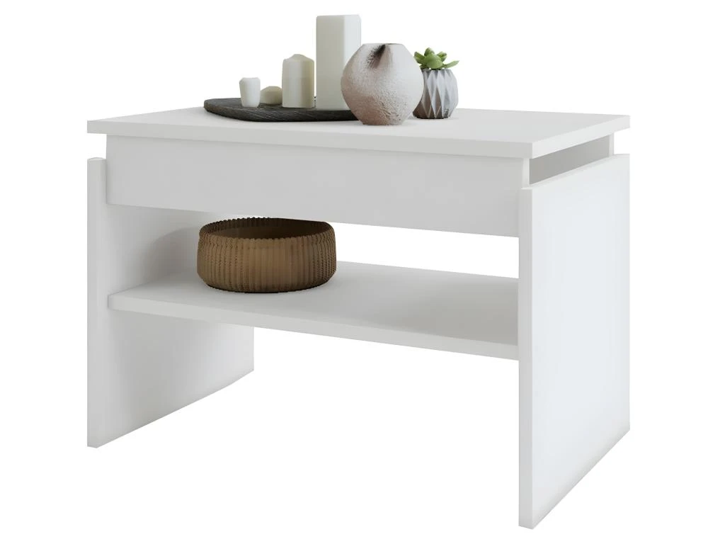 Table Basse Rectangle 2 Niches Blanche 54 Cm 7 Table Basse Rectangle 2 Niches Blanche 54 Cm – Image 5