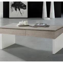 Table Basse Relevable Chêne Clair - BERLIOSE -Pas Cher Mobiliora Magasin table basse 22993649