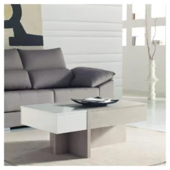 Table Basse Relevable Blanc/chêne Clair - AJAR