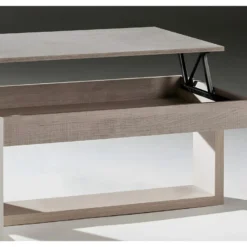 Table Basse Relevable Chêne Clair/Blanc - ESTEBAN -Pas Cher Mobiliora Magasin table basse 22993705