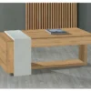 Table Basse Relevable 2 Tiroirs Chêne Blond/Bois Blanc - ESTEBAN 2 Table Basse Relevable 2 Tiroirs Chêne Blond/Bois Blanc - ESTEBAN -Pas Cher Mobiliora Magasin table basse 22993715