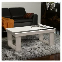 Table Basse Relevable Chêne Clair/Blanc - UPTO