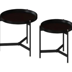 Tables D'appoints Rondes Noires Carter 13 Tables D'appoints Rondes Noires Carter -Pas Cher Mobiliora Magasin table basse 23004675