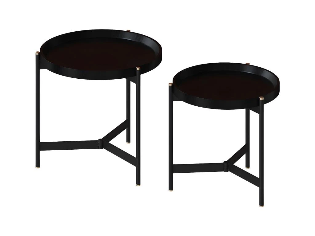 Tables D'appoints Rondes Noires Carter 9 Tables D'appoints Rondes Noires Carter – Image 7