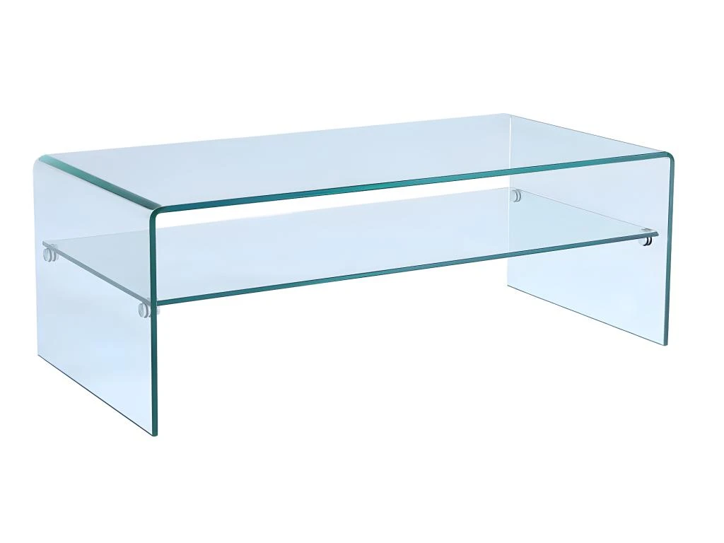 Table Basse STILEOS - Double Plateau - Verre Trempé 6 Table Basse STILEOS - Double Plateau - Verre Trempé – Image 4