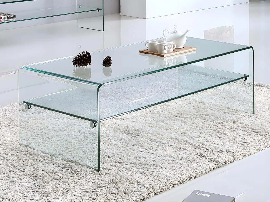 Table Basse STILEOS - Double Plateau - Verre Trempé 3 Table Basse STILEOS - Double Plateau - Verre Trempé