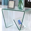 Table D'appoint ZENIA - Verre Trempé Courbé -Pas Cher Mobiliora Magasin table basse 252701