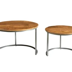 Tables Basses Gigognes QUETZAL - Bois De Manguier & Métal -Pas Cher Mobiliora Magasin table basse 298221