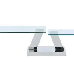 Table Basse Avec Plateaux Pivotants OYRUS - Verre Trempé & Métal -Pas Cher Mobiliora Magasin table basse 300761