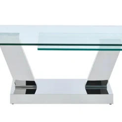 Table Basse Avec Plateaux Pivotants OYRUS - Verre Trempé & Métal -Pas Cher Mobiliora Magasin table basse 300763