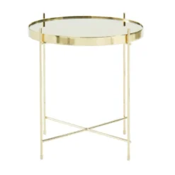 Table D'appoint MARCIA - Miroir & Métal - Doré -Pas Cher Mobiliora Magasin table basse 309663