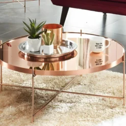 Table Basse MARCIA - Miroir & Métal - Cuivré 13 Table Basse MARCIA - Miroir & Métal - Cuivré -Pas Cher Mobiliora Magasin table basse 309739