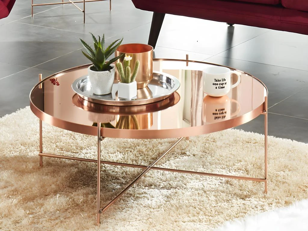 Table Basse MARCIA - Miroir & Métal - Cuivré 8 Table Basse MARCIA - Miroir & Métal - Cuivré – Image 6