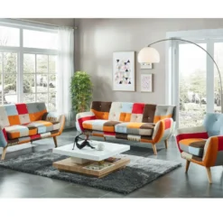 Table Basse - Plateau Pivotant - MDF Laqué Blanc Et Chêne - FAUSTO II -Pas Cher Mobiliora Magasin table basse 338117