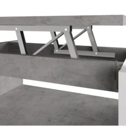 Table Basse ALDANA - Plateau Relevable - Bois & MDF - Béton Et Blanc 13 Table Basse ALDANA - Plateau Relevable - Bois & MDF - Béton Et Blanc -Pas Cher Mobiliora Magasin table basse 354007