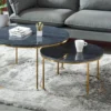 Tables Basses Gigognes ANGELA De Pascal MORABITO - Marbre Noir Et Métal Doré -Pas Cher Mobiliora Magasin table basse 356947