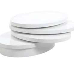 Table Basse Pivotante Ovale CIRCUS - MDF Laqué - Blanc -Pas Cher Mobiliora Magasin table basse 379251