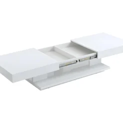 Table Basse ARAMIS Avec Rangements - MDF Laqué Blanc -Pas Cher Mobiliora Magasin table basse 379493